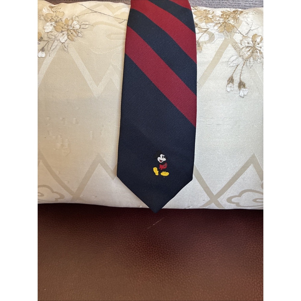 Vintage Cervantes Mickey Mouse Neck Tie Polyester Disney Striped USA Made